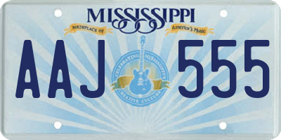 MS license plate AAJ555