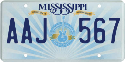 MS license plate AAJ567