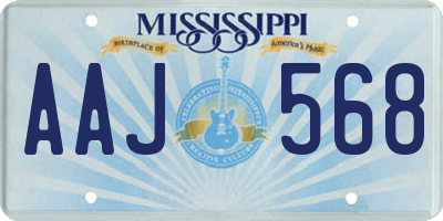 MS license plate AAJ568