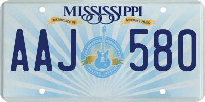 MS license plate AAJ580