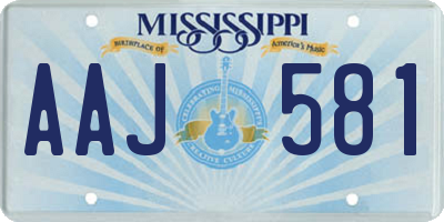 MS license plate AAJ581