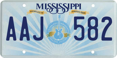 MS license plate AAJ582