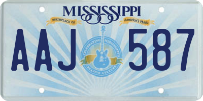 MS license plate AAJ587
