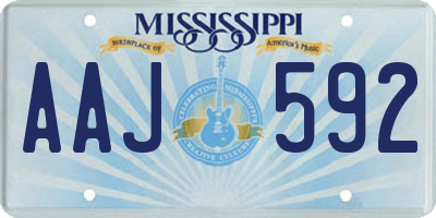 MS license plate AAJ592
