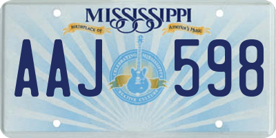 MS license plate AAJ598
