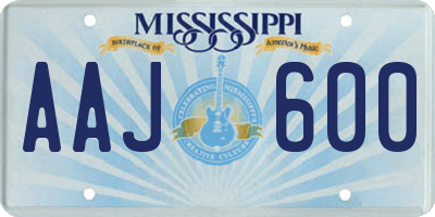 MS license plate AAJ600