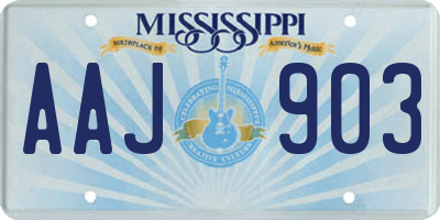 MS license plate AAJ903