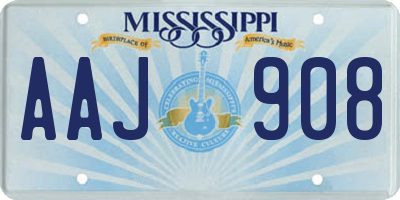 MS license plate AAJ908