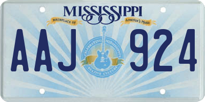 MS license plate AAJ924