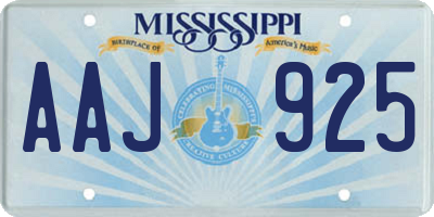 MS license plate AAJ925