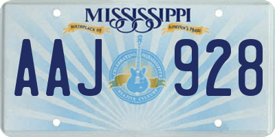 MS license plate AAJ928