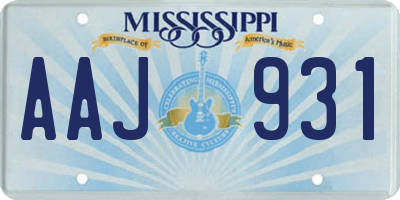 MS license plate AAJ931