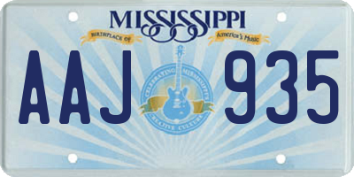MS license plate AAJ935