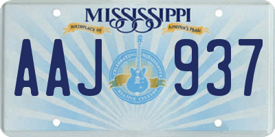 MS license plate AAJ937
