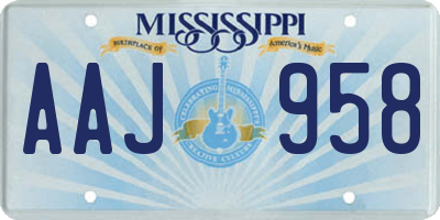 MS license plate AAJ958