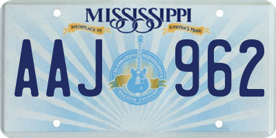 MS license plate AAJ962