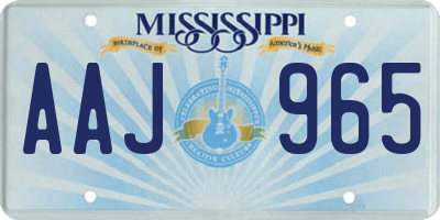 MS license plate AAJ965