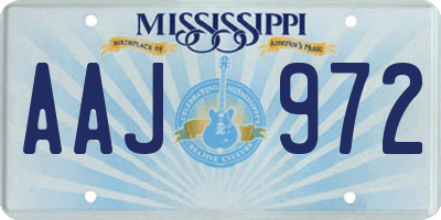MS license plate AAJ972