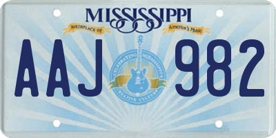 MS license plate AAJ982