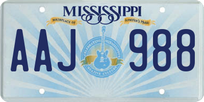 MS license plate AAJ988