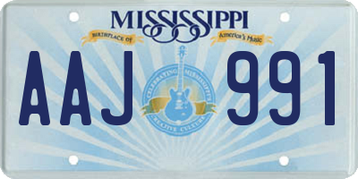 MS license plate AAJ991