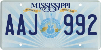 MS license plate AAJ992