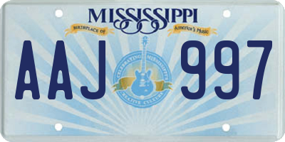 MS license plate AAJ997