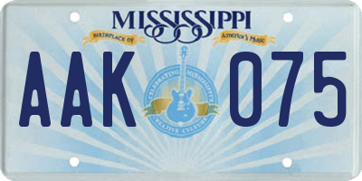 MS license plate AAK075