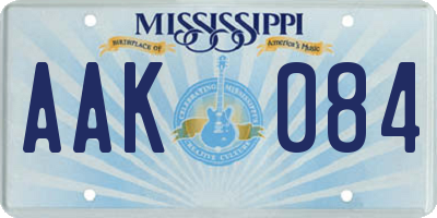 MS license plate AAK084