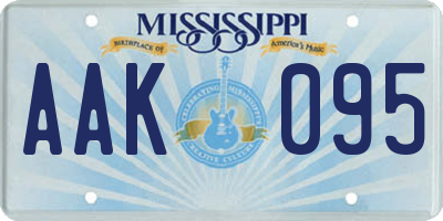 MS license plate AAK095