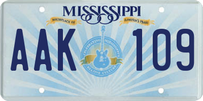 MS license plate AAK109