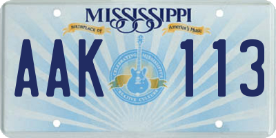 MS license plate AAK113