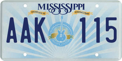 MS license plate AAK115