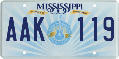 MS license plate AAK119