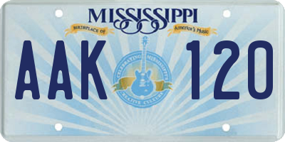 MS license plate AAK120