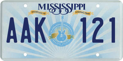 MS license plate AAK121