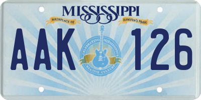 MS license plate AAK126