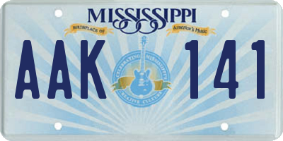 MS license plate AAK141