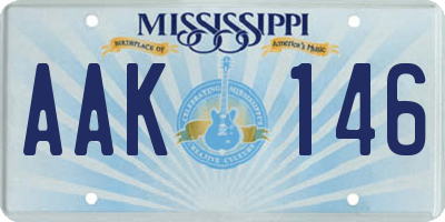 MS license plate AAK146