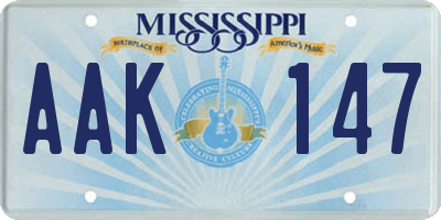 MS license plate AAK147