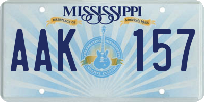 MS license plate AAK157