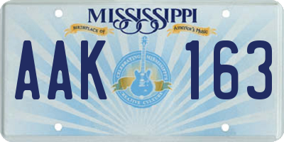 MS license plate AAK163