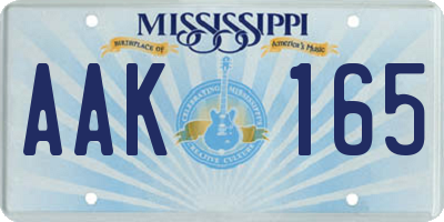 MS license plate AAK165