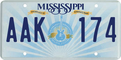 MS license plate AAK174