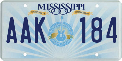 MS license plate AAK184