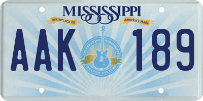 MS license plate AAK189