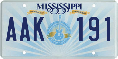 MS license plate AAK191