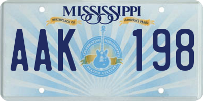 MS license plate AAK198
