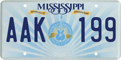 MS license plate AAK199