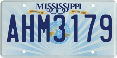 MS license plate AHM3179